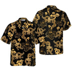 All Over Print Flame Dragon Pattern Hawaiian Shirts For Men Summer Short Sleeve Button Up Beach Shirts Blouse Mens Streetwear Lootquake LLC