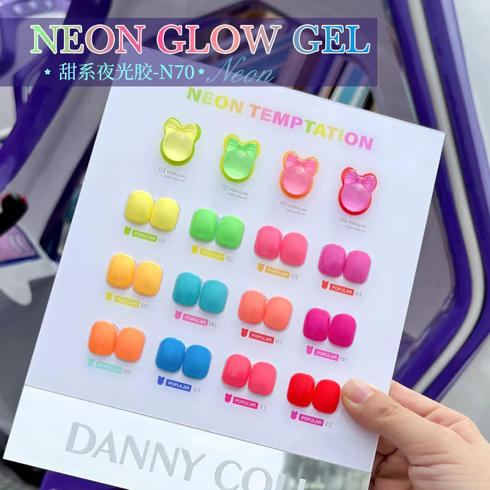 Fluorescence Lacquer Nail Polish Gel UV&LED Fluorescent Gel Semi-permanent Varnish Soak Off Gel Polish12 Colors/set Lootquake LLC
