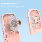 Mini Portable Outdoor Hand Fan Hanging Neck Fan USB Charging 3000mAh Battery Powered 180° Folding Wireless Table Air Cooling Fan 4 Adjustable Speed Portable Pocket Fan for Office Outdoor Travel Stevvex