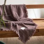 Maillard Cotton Blankets Four Layers Of Gauze Sofa Cover Blanket With Tassel AB Side Office Nap Decorative Bed Muslin Blanket Lootquake LLC