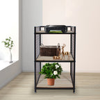 3-Tier Printer Stand Solid Wood & Iron, 44lbs Capacity, Space-Saving Design, Ideal for Office & Home Storage, Durable & Stylish Lootquake LLC