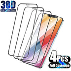 4pcs Full Cover Tempered Glass For Iphone 11 13 12 Pro Max Mini Xs X Xr Screen Protector On Iphone 7 8 Plus 6 6s Se 2020 Glass Guard Screen Protector For Iphone Stevvex