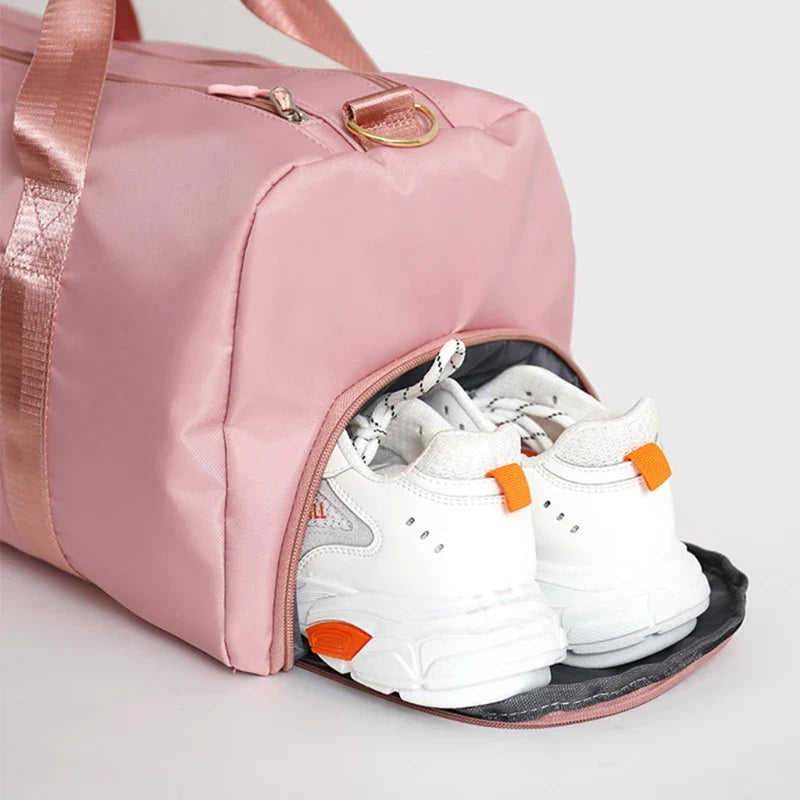 Stride Chic: Women's Gym Bag w/Shoe Spot THRIXINE