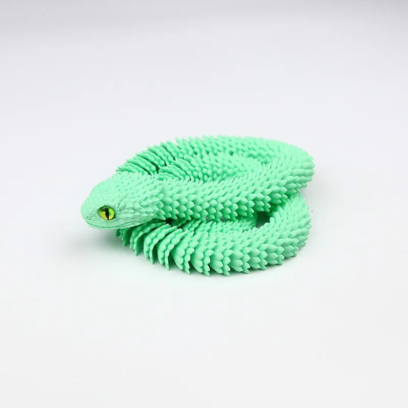 Snake Sculpture Articulated Snake Decor Articulated Animals Figurine with Movable Joints 3D Printed Model Home Desktop Ornament Lootquake LLC