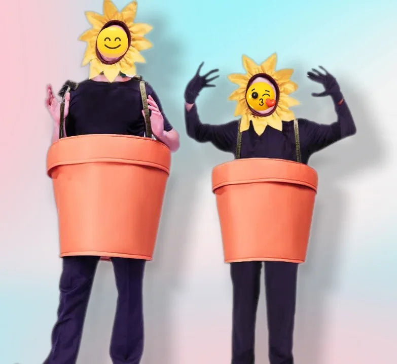 Halloween Flower Pot Costume Sunflower Costume with Headpiece for Adults Kids Cosplay Women Garden Theme Party Sunflower Lootquake LLC
