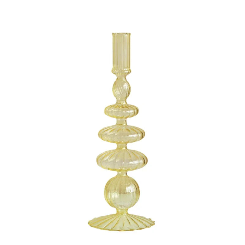 Glass Candle Holders Nordic Decor Taper Candle Holder Candlesticks for Home Wedding Room Decoration Party Vase Home Decor Pi-Mart