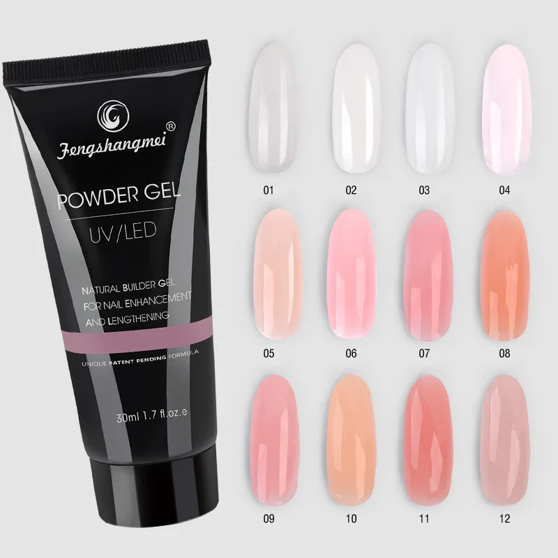 Poly Nail Gel 30g Nude Nature Builder for Nail Extension All Season Gel Color for 3D Molding Gel Nail Strengtheners Long Lasting