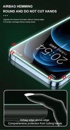 2Pcs Luminous Protective Glass For iPhone 14 13 12 11 Pro Max X XR XS Screen Protector For 7 8 6 Plus SE3 Glowing Tempered Glass  Luminous Glowing Tempered Glass Screen Protector for iPhone Stevvex