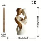 2d Flat Elegant Wooden Couple Statue-modern Home Decor, Artificial Wood,ideal For Living Room,bedroom,or Office