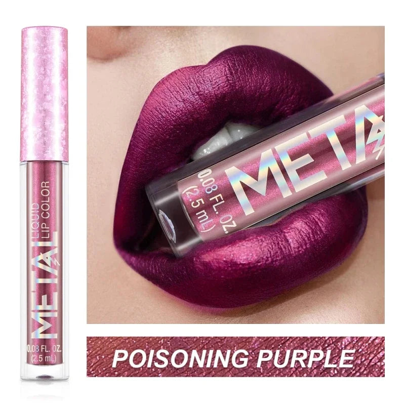 Metallic No-stick Cup Lip Gloss Glitter Matte Moisturizing Waterproof Long Lasting Lip Glaze Liquid Lipstick Lip Makeup Cosmetic Lootquake LLC