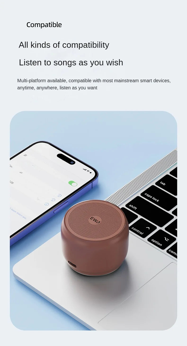 EWA A126 Bluetooth Speaker Mini Portable Aluminum Alloy Heavy Bass High Sound Quality Large Volume Indoor And Outdoor Speakers Lootquake LLC