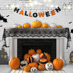 Halloween Decorations Set Spider Web Table Runner Fireplace Scarf Cover Tablecloth 3D Bats Wall Stickers Halloween Party Decor Lootquake LLC