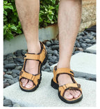 Outdoor Wading Summer Sandals For Men Anti Slip Cool Leather Slides With Arch Support and Massage Plus Size Beach Sandalias Lootquake LLC