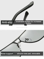 2024 UV400 Polarized Sunglasses Men Women Outdoor Discoloration Eyewear Men Trendy Photochromic Night Vision Sun Glasses