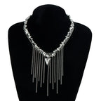 Fashion Heart Beaded Necklace for Women Boho Elegant Irregular Crystal Chain Y2K Choker Exquisite Party Gift Jewelry Accessories
