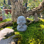 Buddha Stone Statue Little Buddhist Monks Tibetan Buddhism Figurines Zen Garden Ornament Meditation Home Aquarium Decoration Lootquake LLC