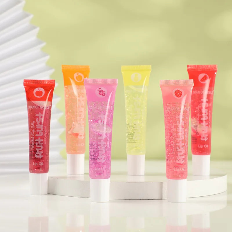 6Pcs Fruity Flavor Watery Glossy Lip Gloss Set Clear Lip Gel Hydrating Moisturizing Lip Gloss Women Lips Makeup Wholesale Lootquake LLC