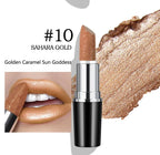 Fine Glitter Lipstick, Quicksand Gold Lipstick Non-sticky Non-fading Lipstick Pearlescent Long-lasting Silky Mermaid Lipstick Lootquake LLC