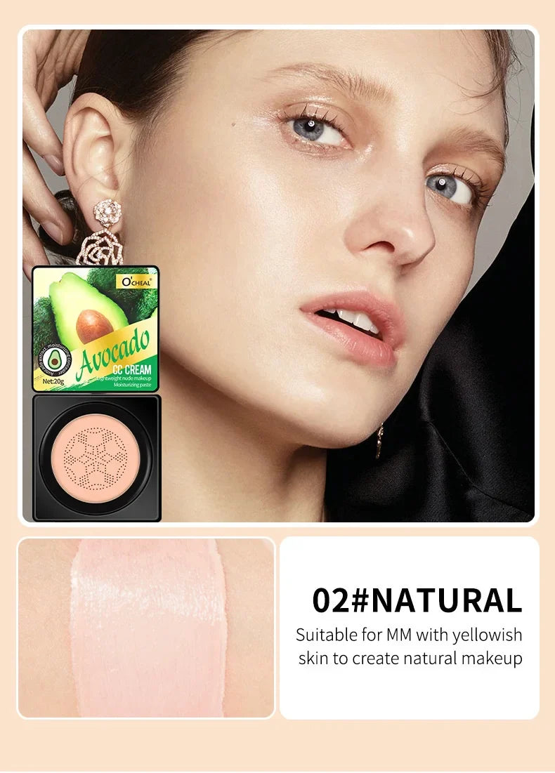 Lightweight Air Cushion Foundation CC Cream Natural Moisturizing Concealer Even Skin Tone Long Lasting Contour Makeup Cosmetics