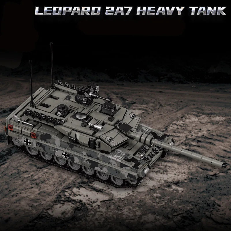 Military WW2 MOC Leopard 2A7 Army Main Battle Tank Soldiers Building Blocks Bricks M1 T90M Tank Set For Children Boys Gifts Lootquake LLC