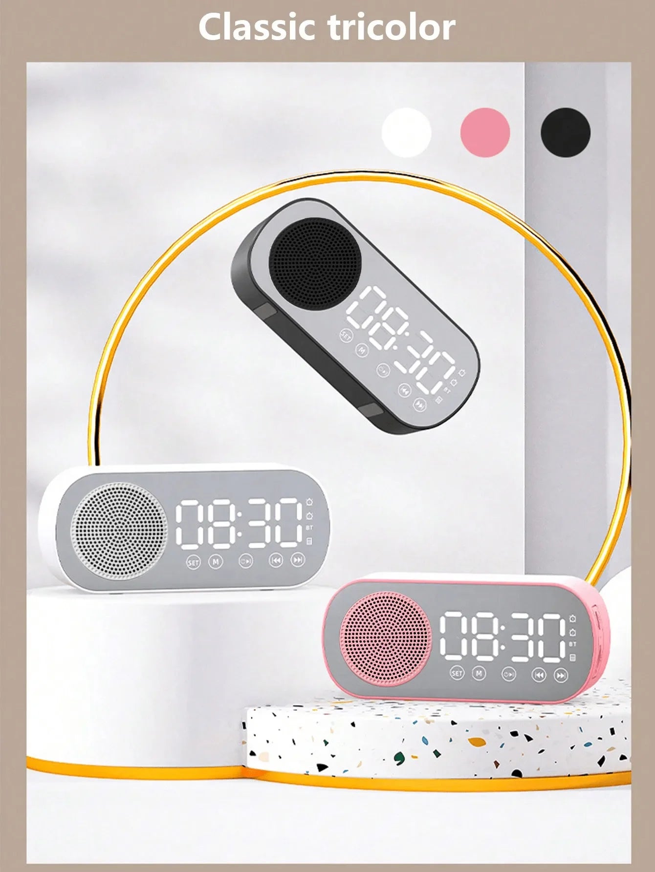 Wireless Bluetooth Speaker, Multi-functional Loud Subwoofer Clock, Mini AI Smart Alarm Clock Speaker Lootquake LLC