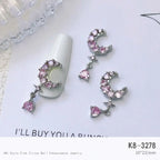 Light Luxury Charms Luxury Nails DIY Nail Charms Japanese Style Pink Jewel Nails Decor Manicure Ornaments Alloy