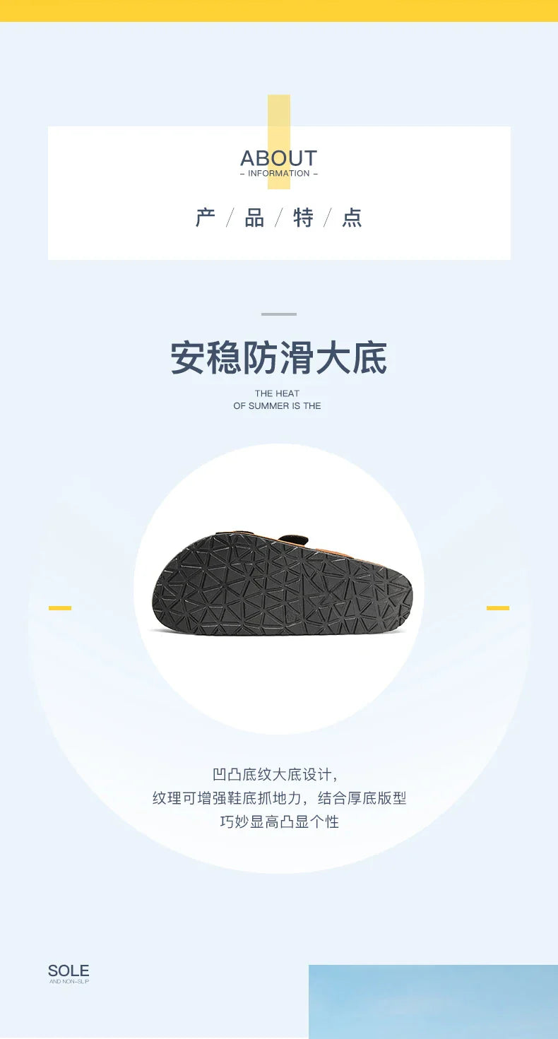 Brand Men Women Sandals Summer Designer Couple Cork Clogs Sandals Luxury Classic Unisex Mules Beach Slide With Adjustable Buckle Lootquake LLC