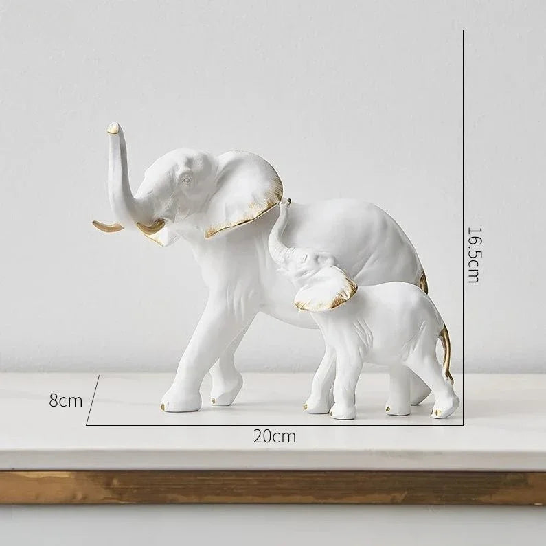 1pairs Creative Modern Decor Animal Resin Elephant Statues & Figurines Sculpture Living Room Table Ornaments Crafts Lootquake LLC