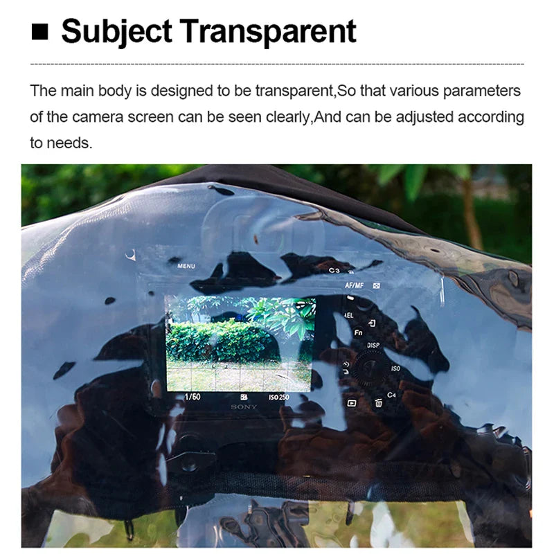 Waterproof Camera Rain Cover Raincoat Protector for Canon Nikon Sony Panasonic Fuji DSLR Camera Portable Rainproof Accessories Lootquake LLC