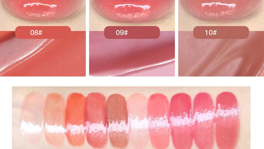 FLORTTE 10-Color Lip Palette Lip Gloss and Lipstick Glossy Moisturizing Pigmented Multifunctional Easy to Apply Lootquake LLC