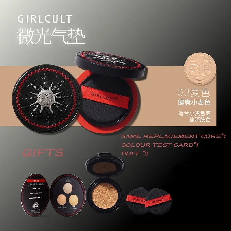 Girlcult Cushion Foundation All Skin Colors Brightening Contouring Foundation Cream Flawless Waterproof Sunproof Lasting Makeups