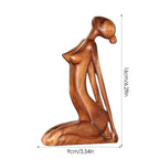 Wooden Yoga Meditation Statue Handmade Abstract Pose Sculpture Wood Carving Creative Tabletop Ornaments Living Room Galleries Lootquake LLC
