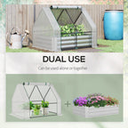 Steel Raised Garden Bed Planter Box Kit with Greenhouse, for Dual Use, Green Lootquake LLC