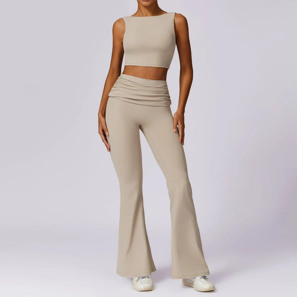 Elevate Activewear: Seamless Leggings & Top Set THRIXINE