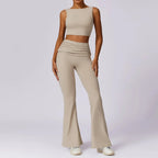 Elevate Activewear: Seamless Leggings & Top Set THRIXINE