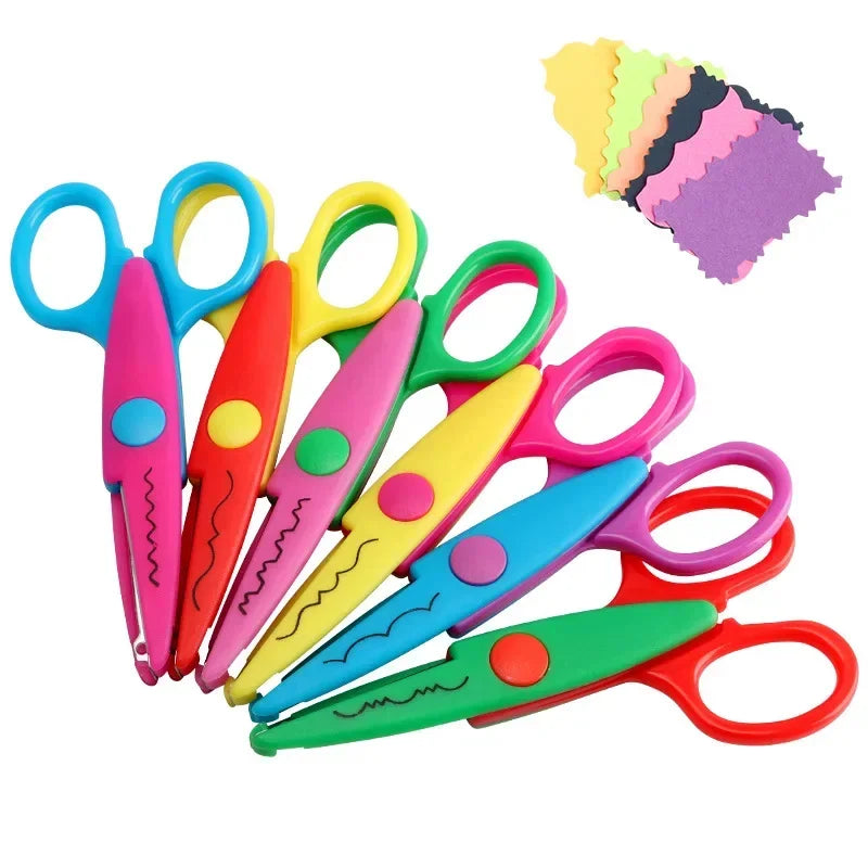 6pcs/Set Scissors Wavy Pattern Paper Cutter DIY Handmade Tools Paper Craft Kawaii Card Photo Scissors Kids Gifts Office Supplies Lootquake LLC