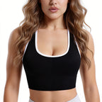 VEQKING Seamless Ribbed Racerback Sports Bra THRIXINE
