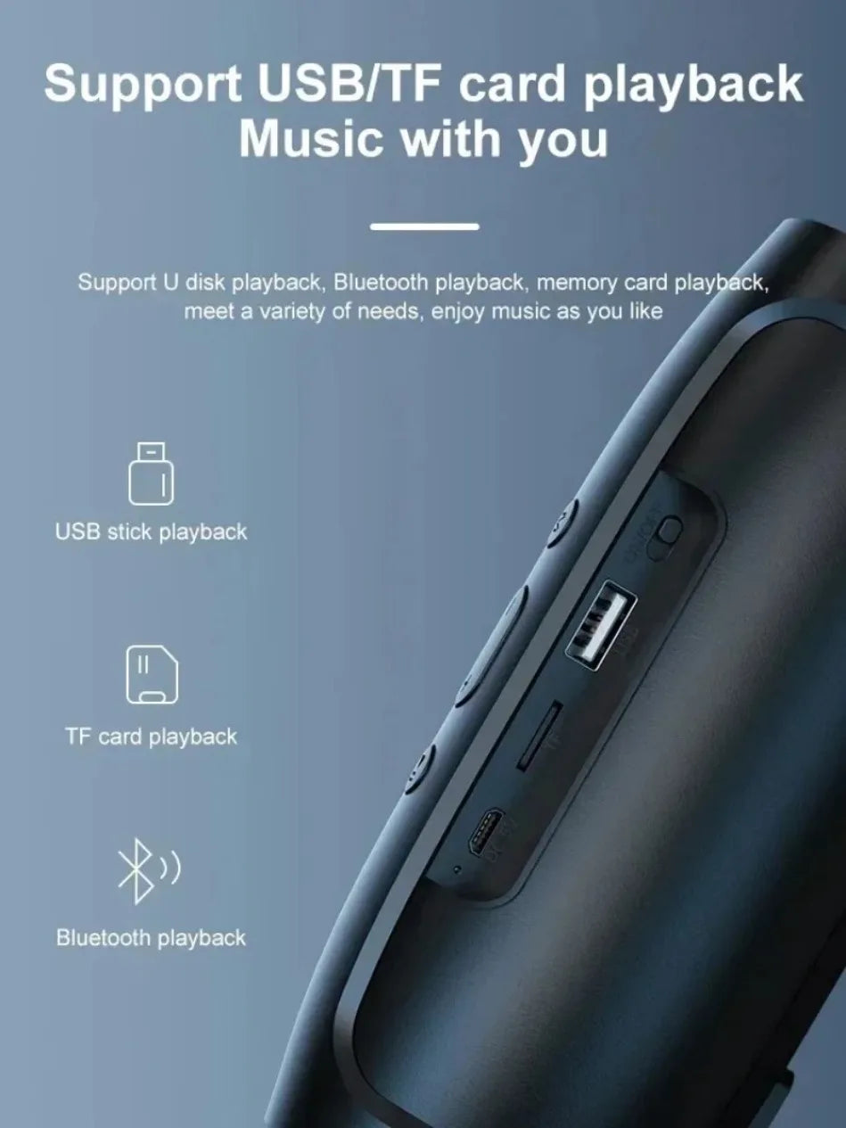 Dushoo Bluetooth Speaker Fm Voice Broadcasting Portable Subwoofer Wireless Speaker Dual Speaker Stereo Outdoor Tfusb Playback Lootquake LLC