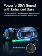 Ohayo Portable Waterproof Bluetooth Speaker 35W Drivers with Powerful 360-Degree Sound and Thundering Bass,TWS,IPX7 Waterproof Lootquake LLC