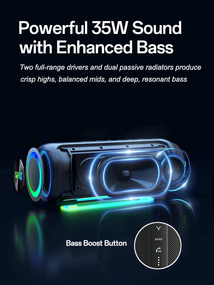Ohayo Portable Waterproof Bluetooth Speaker 35W Drivers with Powerful 360-Degree Sound and Thundering Bass,TWS,IPX7 Waterproof Lootquake LLC