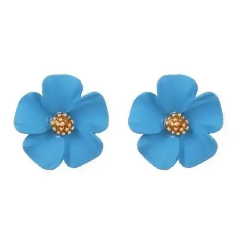 925 Silver Needle Korean Fashion Camellia Flower Earrings For Women Jewelry 2025 Trending Women's Black White Stud Earrings Gift