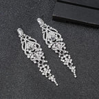 Trend Crystal Drop Earrings – Elegant Long Dangle For Bridal | Femstylo