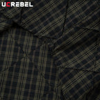 Plaid Spliced Fake Two Pieces Shirts Mens High Street Spring Loose Single Breasted Long Sleeve Lapel Shirts Shirts Men Lootquake LLC