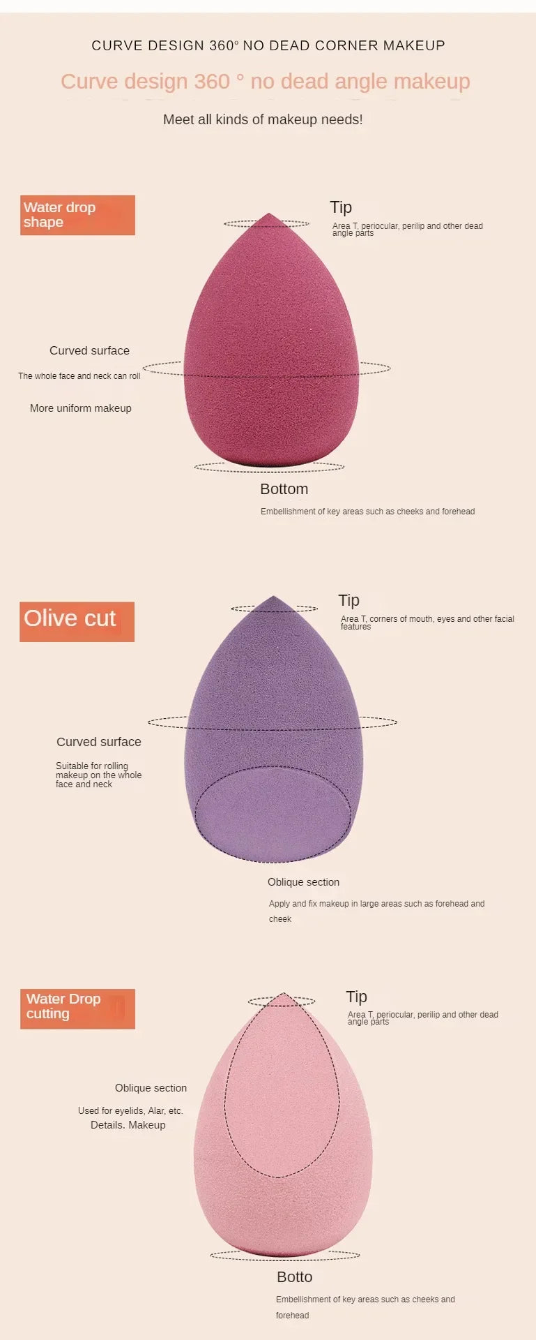 Makeup Blender Cosmetic Puff Makeup Sponge Cushion Foundation Powder Sponge Beauty Tool Women Make Up Accessories