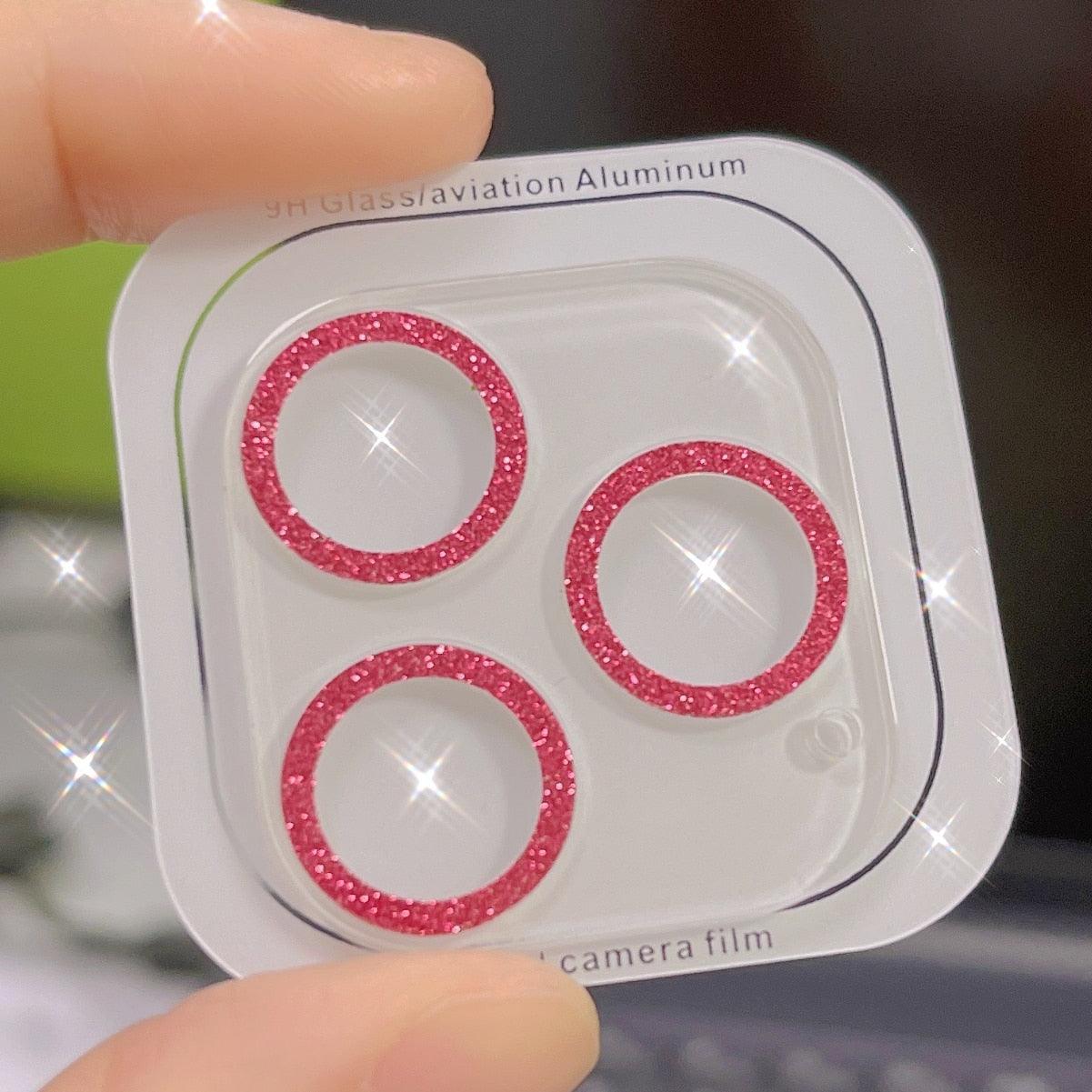Glitter Full Cover Camera Lens Protector on For iPhone 12 13 11 Pro Max Mini 9H Tempered Glass Cover iPhone11 Camera Sticker Cap Lens Ring Cover Stevvex