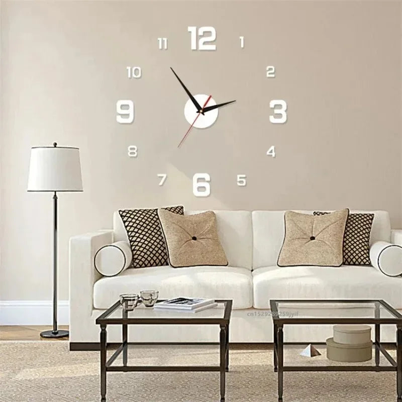 New 3D Acrylic Mirror Wall Clock Sticker for 40CM Fashion DIY Quartz Clocks Watch Home Decoration Living Room Stickers Lootquake LLC