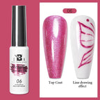 5ML Gold Silver Metallic Liner Paint Gel Polish Chrome Mirror Metal Effect Super Bright French UV LED Semi Permanent Nail Gel Lootquake LLC