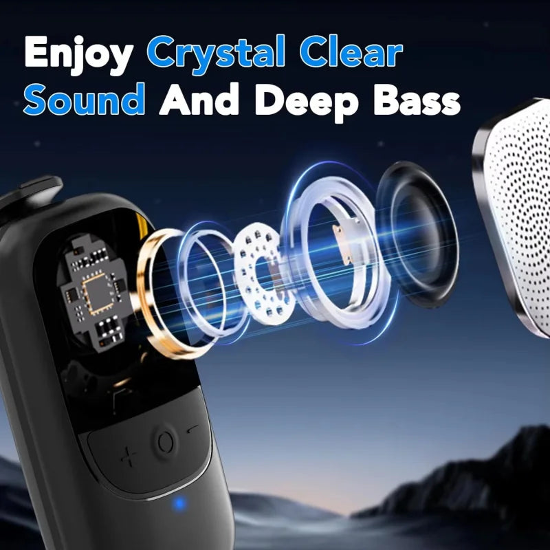 Portable Wearable Backpack Clip-on Bluetooth Wireless Speaker Built-in Microphone Free Music for Outdoors Sports Mini Speakers