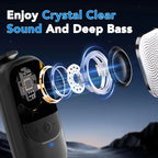 Portable Wearable Backpack Clip-on Bluetooth Wireless Speaker Built-in Microphone Free Music for Outdoors Sports Mini Speakers
