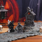 Halloween Party Pumpkin Haunted House Decorations Resin Props Ornaments Desktop Atmosphere Creative Mini Haunted House Ornaments